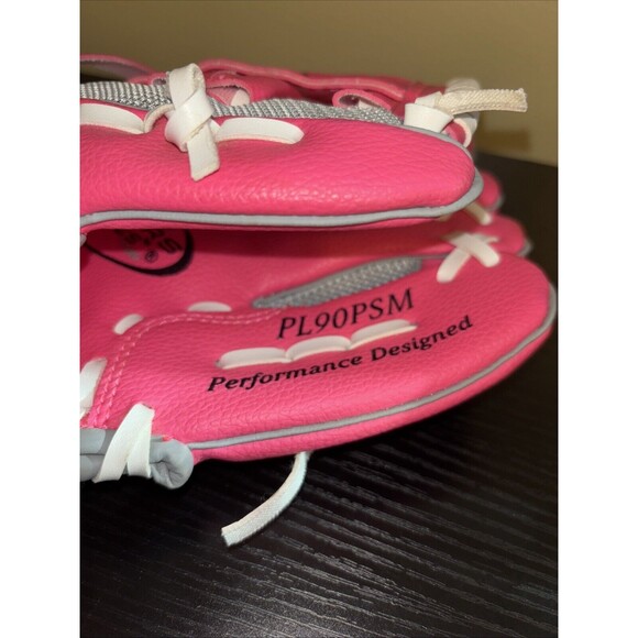 Rawlings PL90PSM Pink/ Gray Baseball Softball Glove Youth Players Series RHT - Picture 4 of 9